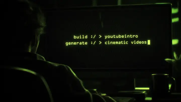 De petites lettres vertes de terminal brillent sur un écran d’ordinateur noir.
